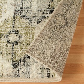 SUPERIOR Arabella Modern Distressed Diamonds Polypropylene Indoor Area Rug, 2'7" x 8', Beige