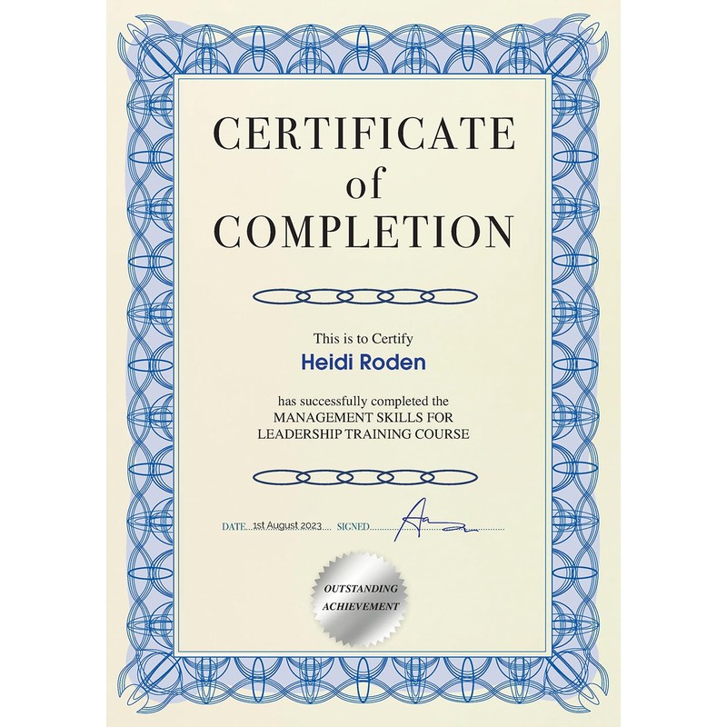 Computer Craft A4 Certificate Papers with Foil Seals, 90gsm, Blue