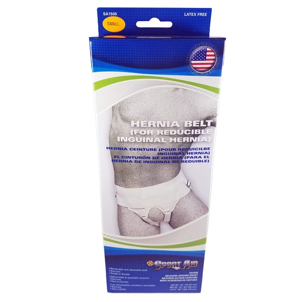 Sportaid Hernia Truss Double, White Measure Waist 30 Inches-35 Inches For Men Small - 1 ea