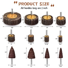 Abrasive Flap Wheel Sander Set, 48 Pcs Drill Sanding Attachment, 80 Grit Flap Wheel for Die Grinder, 1/4" Shank Aluminum Oxide Cone Shape Abrasive Sandpaper Flap Sanding Wheel for Remove Rust