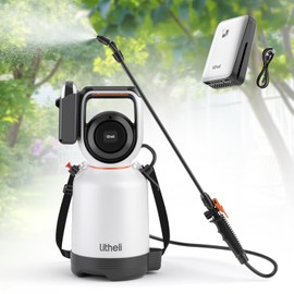 Litheli 20V Cordless Garden Sprayer, 1.3 Gallon/4.75L Pump Sprayer, Intelligent Pump Pressure Control, 2 Spray Modes for Spraying Plants, Garden Watering, with 2.0Ah Battery Included