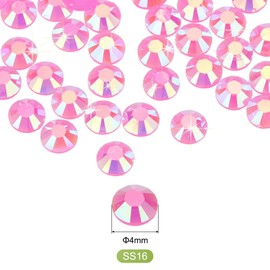 MECCANIXITY 6000 Pcs Hot Pink Resin Flatback Rhinestone SS16 4mm Resin Non Hotfix Rhinestones for Crafts DIY Design, Tumblers, Clothes, Makeup, Nail Art