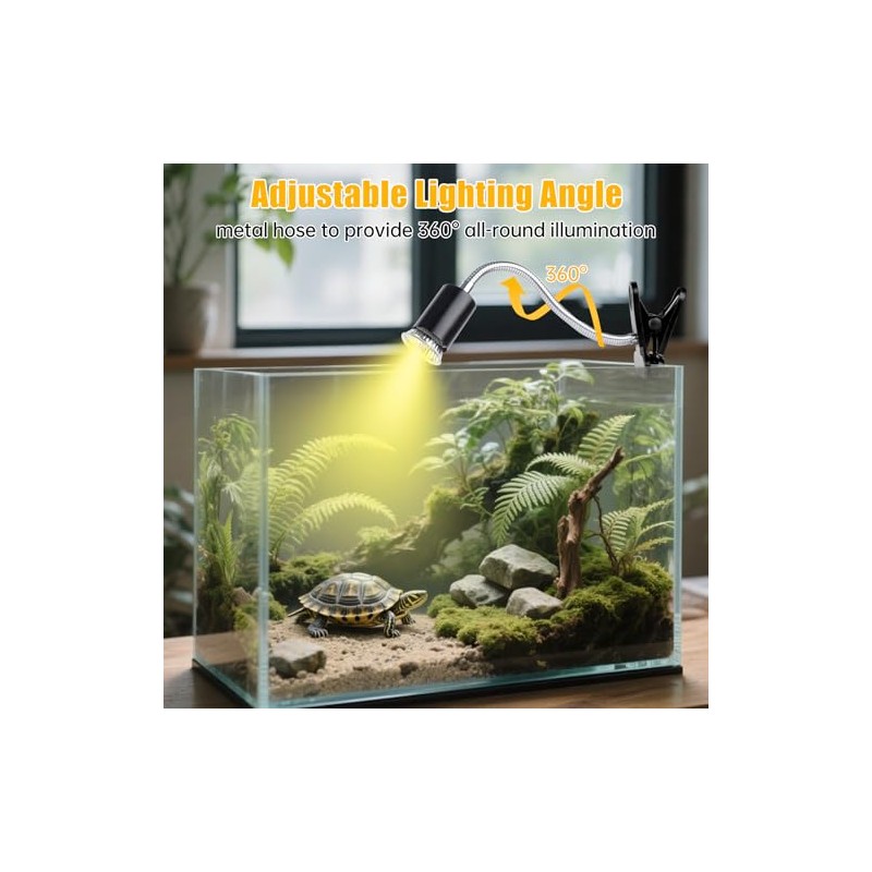 Turtle Basking Light (Cycle Timer), Tortoise Lamp UVA UVB Heat