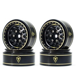 TREAL 1.0 Beadlock Wheels Brass Vintage Wheel Rims Heavy Weight Upgrades 4pcs for SCX24 FCX24 TRX4M 1/24 1/18 RC Crawler, 47g/pc