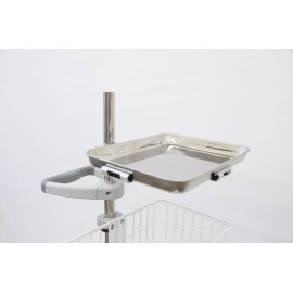 eastshore SMALL MEDICAL INSTRUMENT TRAY POLE MOUNT HOLDER WITH OPTIONAL POLE MOUNT CLAMPS - 1.5 INCH CLAMPS