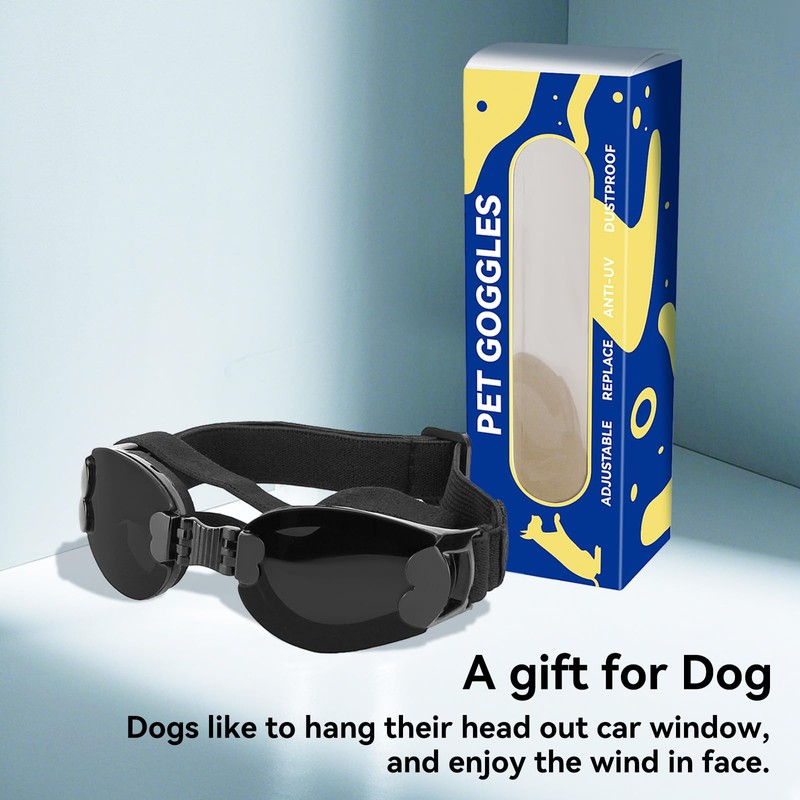 BillionChains Foldable Dog Goggles for Small to Medium Breed Anti-UV