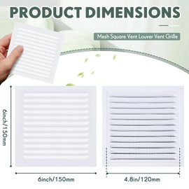 Yaocom 1 Pcs Aluminum Attic Vents Metal Gable Wall Shed Vent with Screen Mesh Square Louver Grille for Exterior Door House Attic Garage Ceiling (6 x 6 Inch)