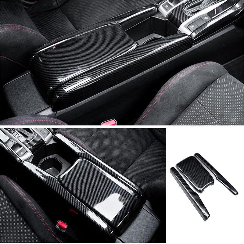YJMOTOR Fit Civic 10th Gen Armrest Box Cover ABS Central