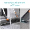 Floor Scrub Brush with Long Handle, 3 in 1 Scrape