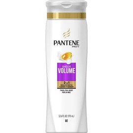 Pantene Pro-V Champú y Acondicionador 2 en 1, Volumen Puro con Colágeno, 12.6 Onzas