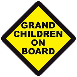 PrintSuperstar GRANDCHILDREN ON BOARD WARNING SAFETY SIGN Sticker Vinyl Decal for cars windows