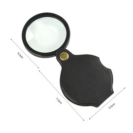 Jagowa Mini Pocket Magnifying Glass with Rotating Protective Holster Leather Pouch 10X PortableFolding Magnifier for Reading, Hobby, Jewelry 70MM
