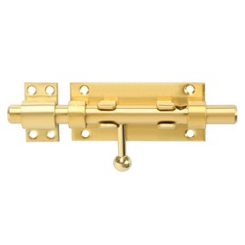 Alise Slide Lock SUS304 Stainless Steel Gate Latch, Slide Bolt Latch,Thickened Heavy Door Latch Lock,6 Inch Black Barrel Bolt Latch, Security Slide Latch Lock Gold