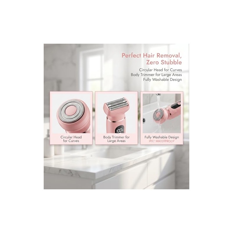 Shave Pro.Electric Shaver for Women, Rechargeable, Waterproof Trimmer for Face,