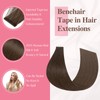 Benehair #2 Dark Brown Invisible Tape in Hair Extensions Human