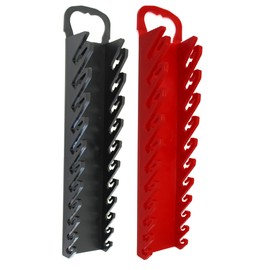 JSP Manufacturing 11-Tool Gripper Wrench Organizer Tool Tray Kit for Stubby or Line Wrenches (2 Piece Kit, Black & Red)