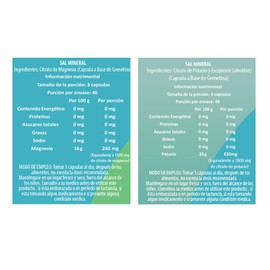 PACK de 2 Citratos de Magnesio de 120 caps de 500 mg y 2 Citratos de Potasio de 120 caps de 800 mg