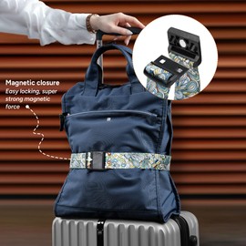 Travel Inspira Luggage Strap with TSA Combination Lock - Adjustable, Easy to Use, Protect Your Luggage (Rose Window)