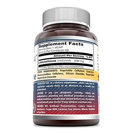 Amazing Formulas Reduced Glutathione 500 Mg 60 Veggie capsules