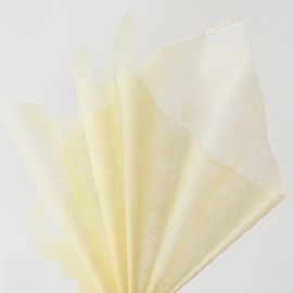 Aeromeda 20 Sheets Korean of Cotton Wrapping Flower Paper Non-Woven Floral Wrapping Paper, Waterproof Pleated Withdrawable Flower Bouquet Lining Paper Flower Shop Supplies Floral Gift Packaging Paper (Light Yellow)