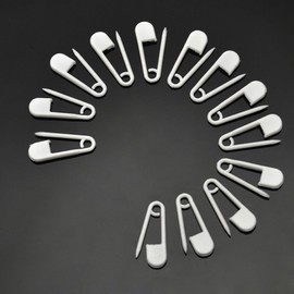 100PCS 2.6CM Pure Colour Plastic Safety Pins-Exquisite Small Clothing Accessories Trimming Fastening Safety Locking for Home (White)