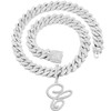 PTJDSMF Gold Silver Plated Initial Cuban Link Chain Necklace for