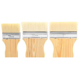 3pcs 3/4/5 Inch Flat Paddle Paint Brush Set, Wide Paint Brush Large Paint Brush, with Poplar Handle Art Paint Brush Wool Paint Brushes Flat Paint Brush, for Acrylic, Oil, Paint