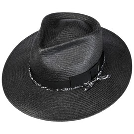 Stetson Western Festival Straw Hat UV Protection Summer Unisex, black, M