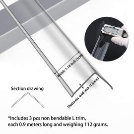 Peel and Stick Wall Corner Protector, Self Adhesive Edge Protector for Baby，Clear Corner Guard for Sharp Wall, Door, Table, Stair (3Pcs x 35inch x 1.18inch)