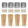 Pack of 4 Wooden Table Legs, Solid Wood Conical Replacement