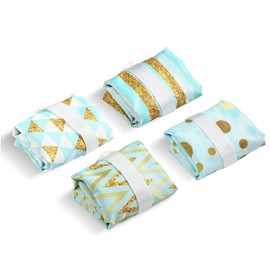 Frienda 4 Pieces Wet Dry Bag for Baby Waterproof Reusable Washable Diaper Bag Sealed with Handle for Travel, Beach, Swimsuit, Diapers, Dirty Gym Clothes and Toiletries (Tropical)