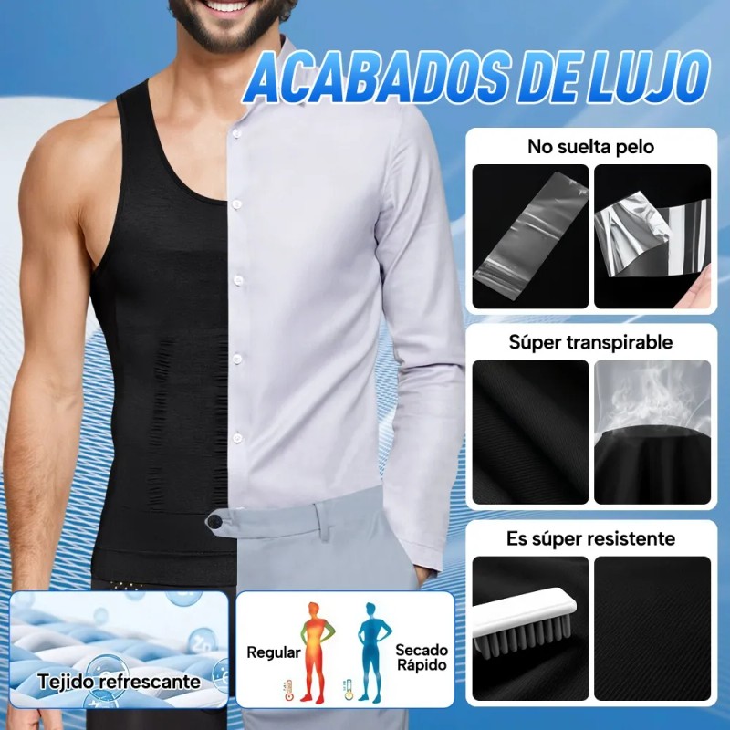 Camiseta 2pzs Para Corregir Postura Hombre Fajas Cinturillas -}