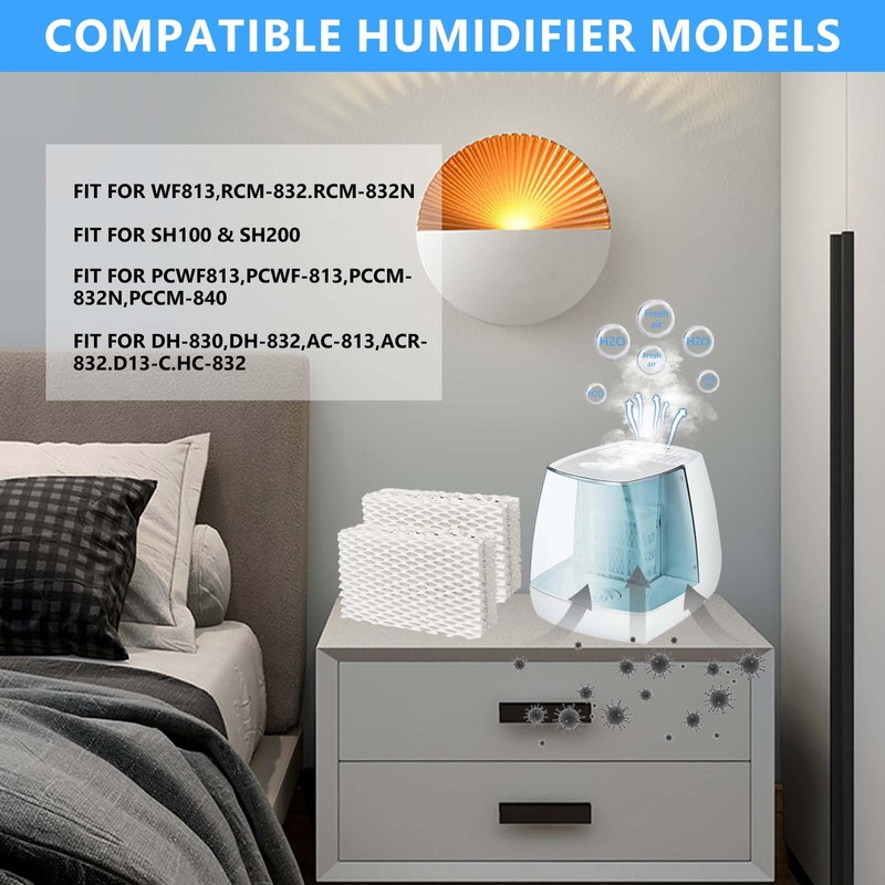 4 Pack Wf813 Eqwf813 Humidifier Filters Compatible with Equate Eqwf813