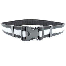 TacFirst Service Belt Black Police Security BW Emergency Service with Velcro Lower Belt, Nightduty Reflective