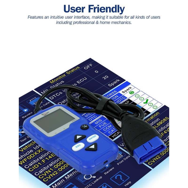 Streetwize Premium OBDII Code Reader With Colour Display, Professional OBDII