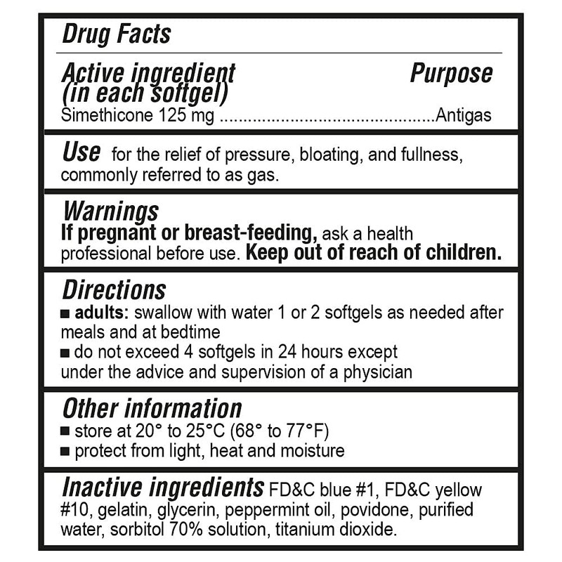 P Puregen Labs Extra Strength Gas Relief Softgels with Simethicone
