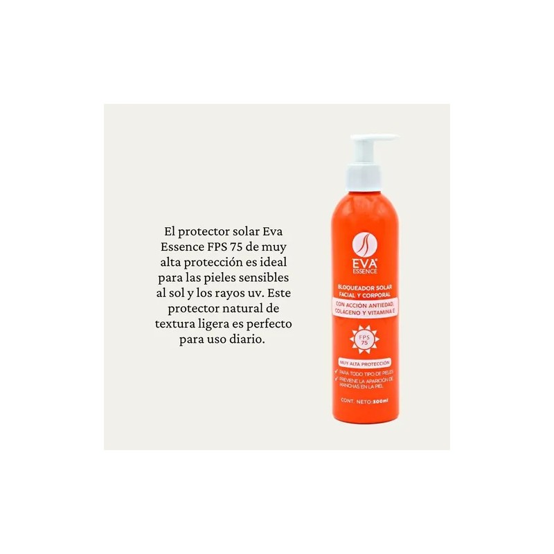 Bloqueador Solar Spf 75 Eva Essence 300ml