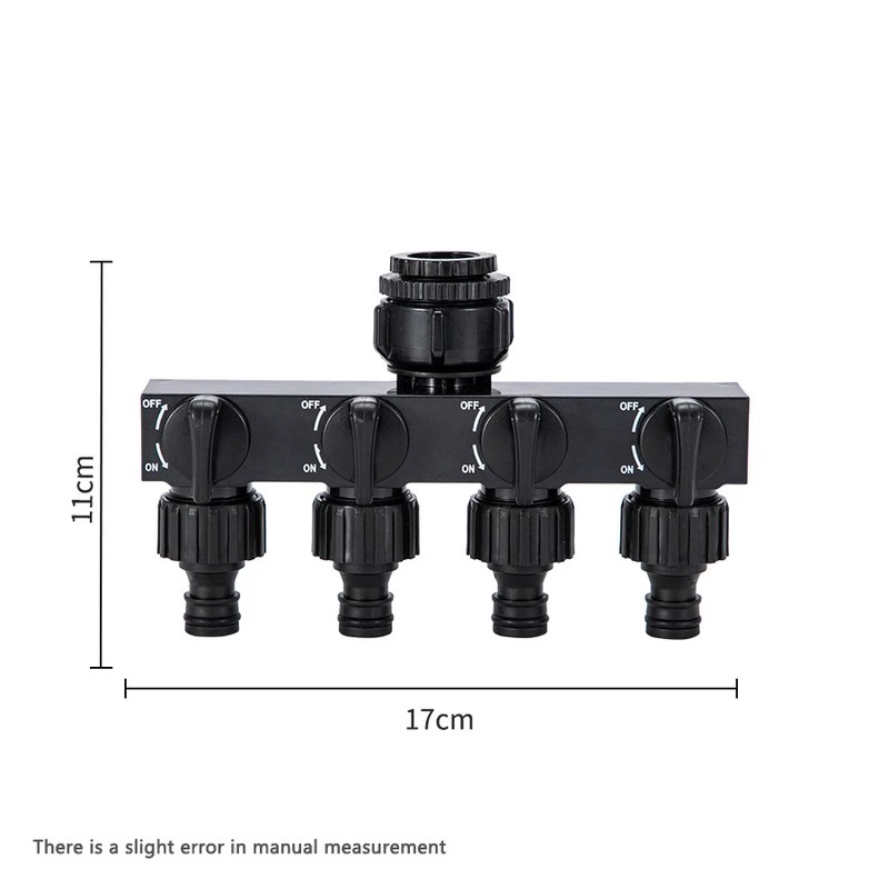 4-Way Garden Hose Splitter for Irrigation – Independent Valve Faucet
