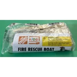 Home Depot Kids Workshop Kit: "Fire Rescue Boat "  W/ Pin. New, October 2022
