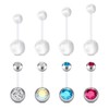NIUSIMAN 14G Clear Belly Button Rings, Bioflex Plastic Bar Belly