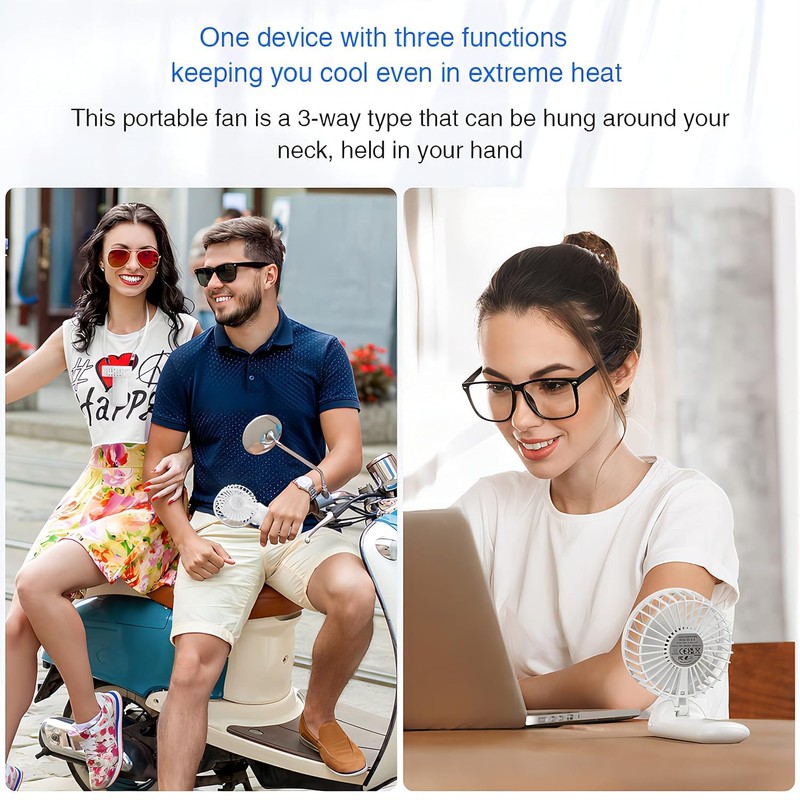 Psecici Handheld Fan, Mini Portable Personal Fan with lanyard, 4