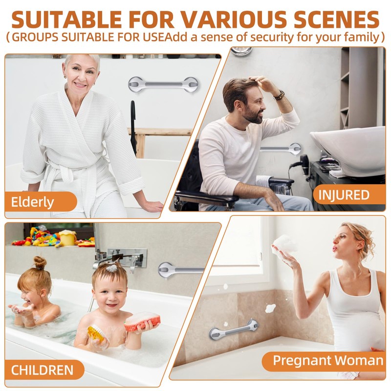 DUORAN Shower Handle 1 Pack, 17 Inch Grab Bar for