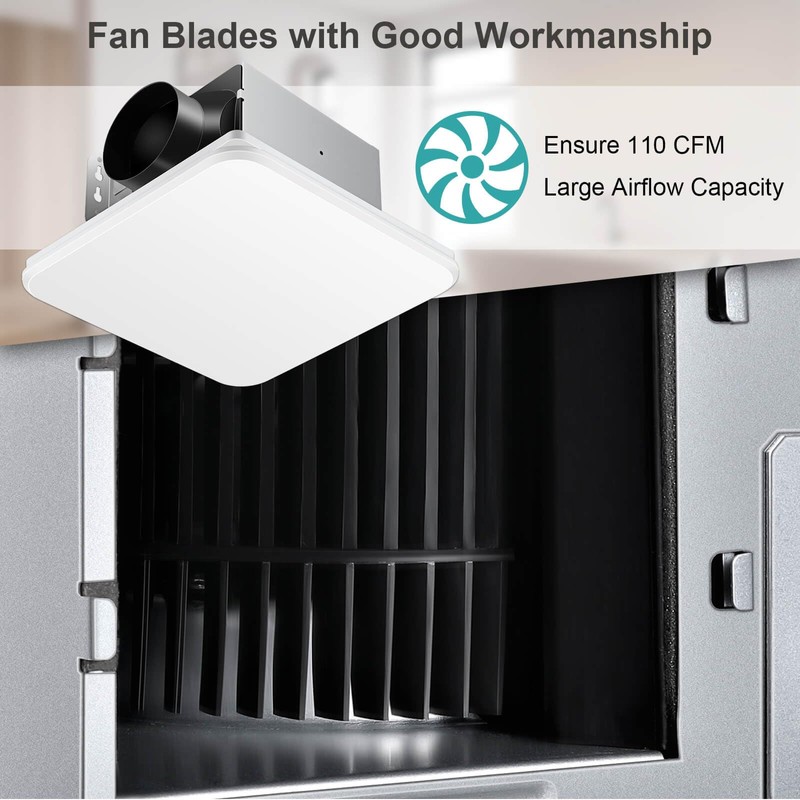 JOEAONZ Bathroom Exhaust Fan 110CFM with Hidden Grille Design, 1.0