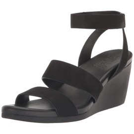 Naturalizer Womens Gen-N Ignite Double Strap Lightweight Wedge Sandal,Black Nubuck,7M