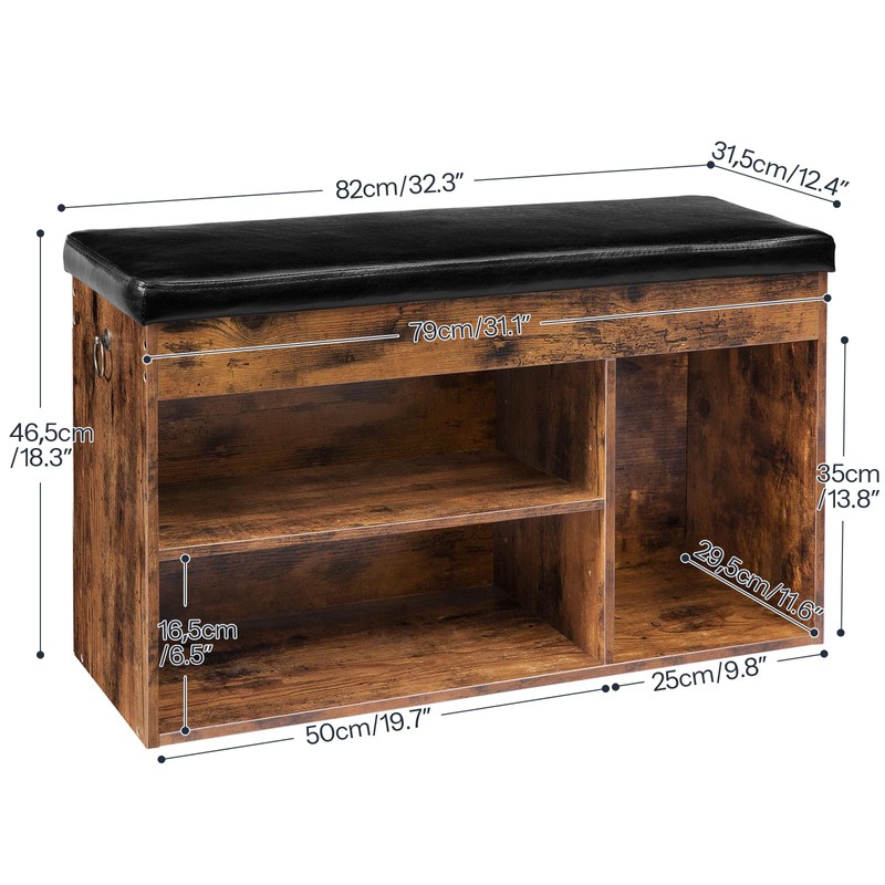 HOOBRO Shoe Storage Bench with Padded Cushion, Entryway Bench with