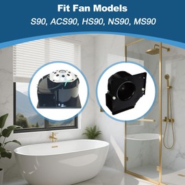 S99080273 99080273 Bathroom Fan Motor & Blower Wheel Kit with S99100412 Motor Mounting Rubbers, High Airflow Low Noise, Compatible with S90, ACS90, HS90, NS90, MS90