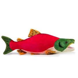 lilizzhoumax Red Salmon Fish Plush Toy 39 cm/15 inches, Simulated Animal Red Salmon Plush Toy, Kawaii Red Salmon Fish, Realistic Red Salmon Fish Plush Toy for Wild Animals, Gift for Children