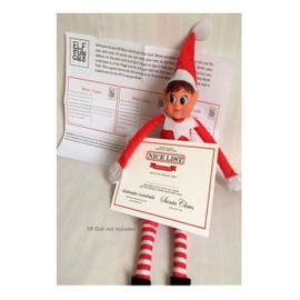 Elf says Goodbye with a Nice Certificate post card Prop Accessories Props Ideas Joke Christmas Decoration