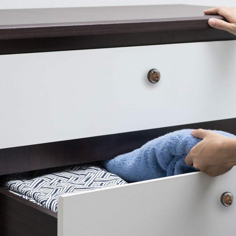 Steampunk Gears Background Drawer Knob Pull Handle Round Cabinet Drawer