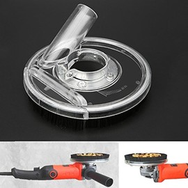 Flushbay Dust Collection Cover for Disc Grinder 80~125mm Dustproof Dust Collection Cover for Flat Surface Grinding with Dust Collection Adapter Replacement Brush (C)
